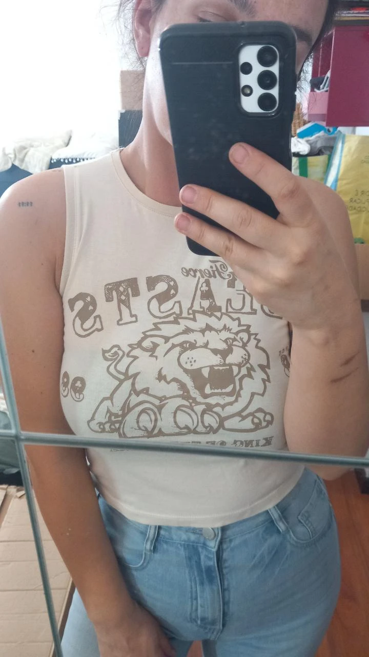 Baby tee beige taille XS/S | Top bege, Newness – photo 4